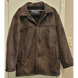 Dockers premium faux suede faux fur brown men's Jacket size large